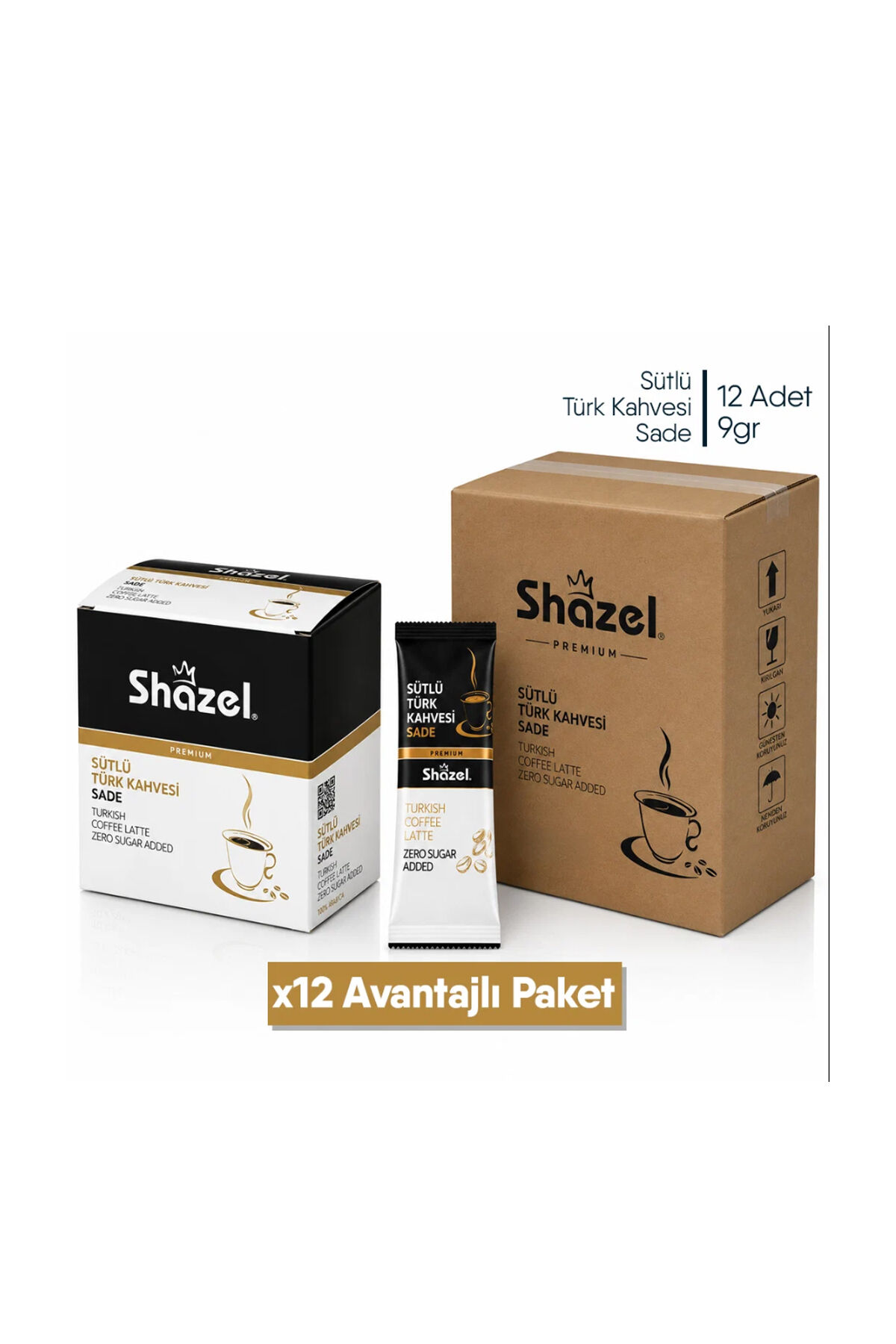 Shazel Sütlü Türk Kahvesi Sade x 12 Adet