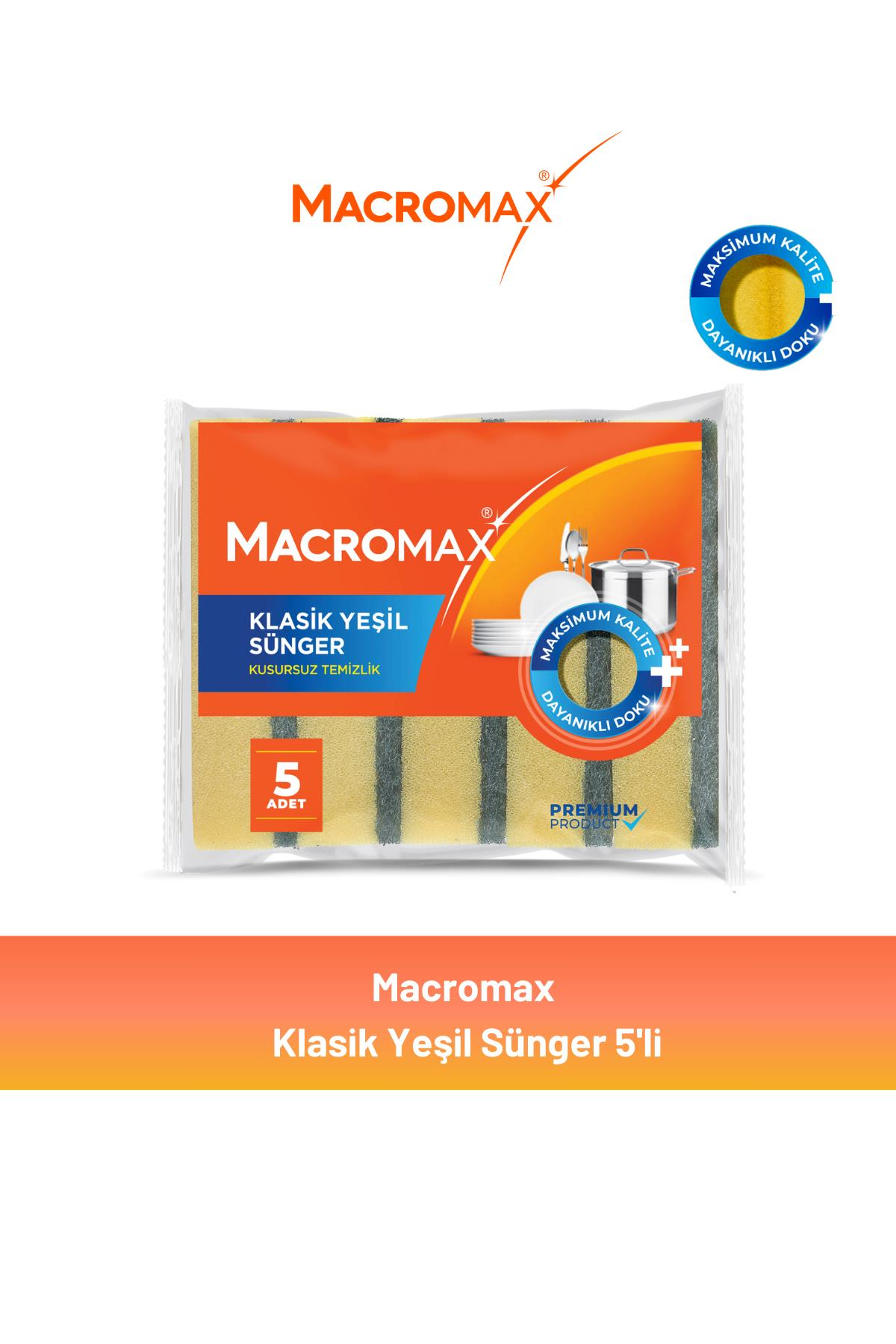 Macromax Klasik Yeşil Sünger 5'li