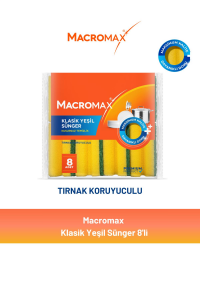 Macromax Klasik Yeşil Sünger 8'li