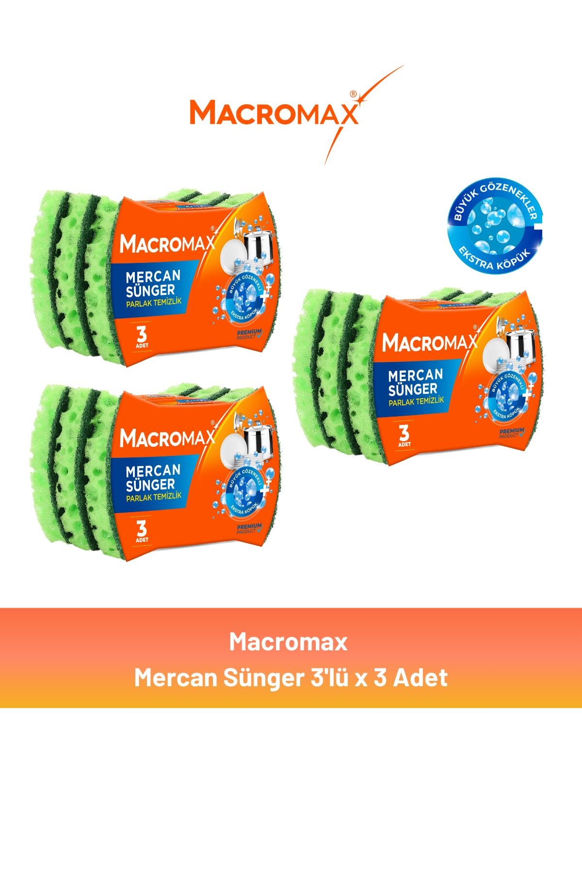 Macromax Mercan Sünger 3'lü x 3 Adet