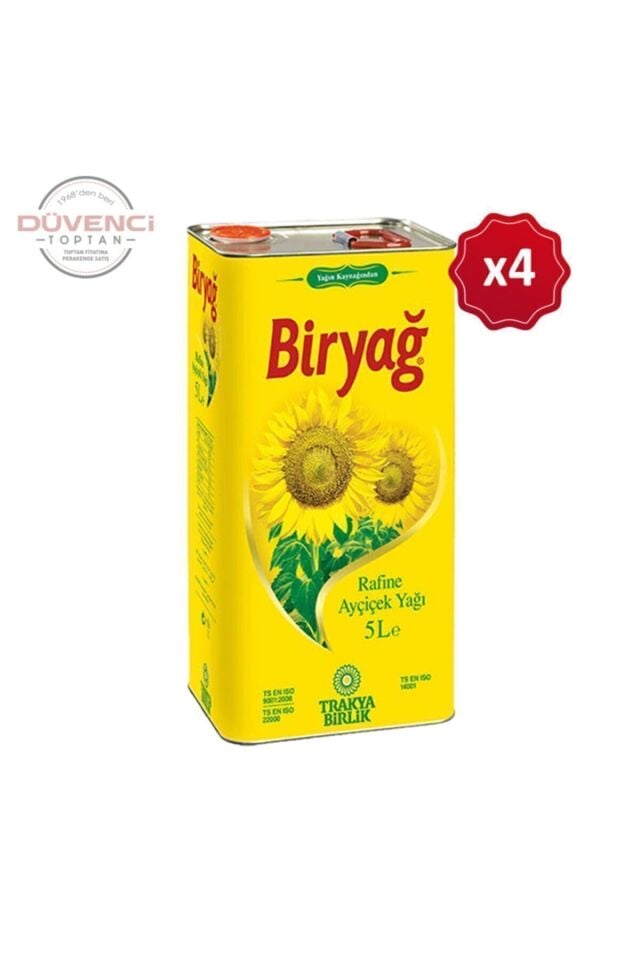 Biryağ Trakyabirlik Ayçiçek Yağı 5 Lt X 4 Adet