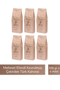 Mehmet Efendi Kavrulmuş Çekirdek Türk Kahve 500 gr x 6 Adet