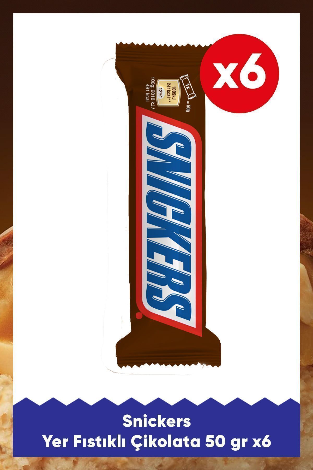 Yer Fıstıklı Çikolata 50 G 6X