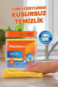Macromax Mikrofiber Açık Temizlik Bezi 4'lü x 2 Adet