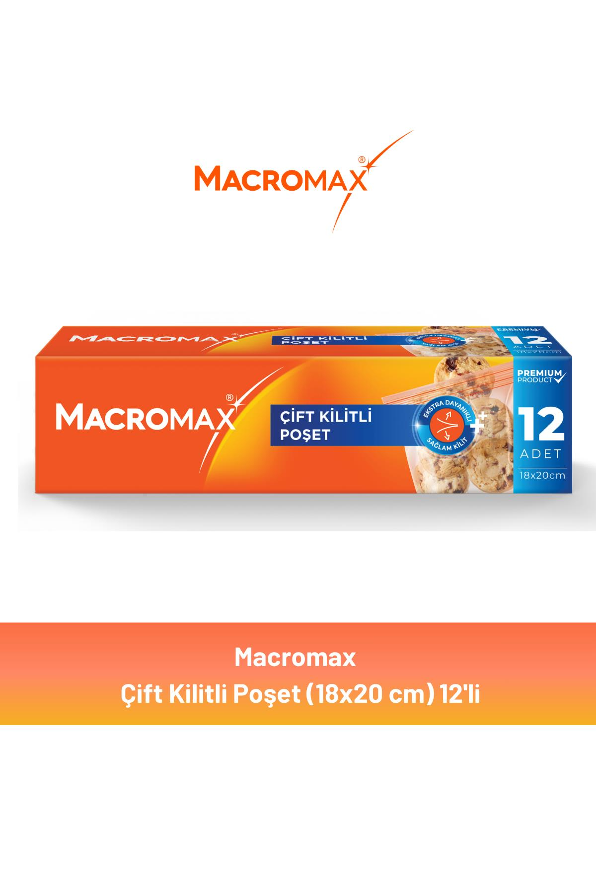 Macromax Çift Kilitli Poşet 12'li Paket