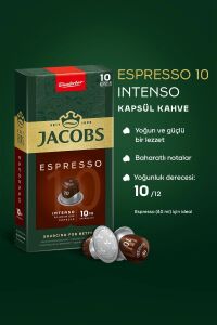 Jacobs Espresso 10 Intenso Kapsül Kahve 10 x 10 Paket (100 Adet) Nespresso Uyumlu