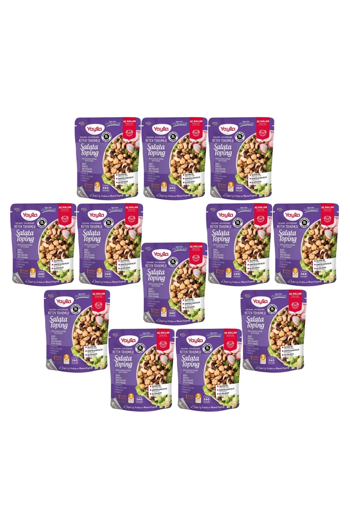 Yayla Haşlanmış Suyu Süzülmüş Keten Tohumlu Salata Toping 150 g x12
