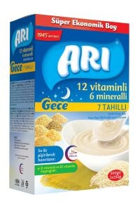 Arı Mama Gece 12 Vitaminli 6 Mineralli Sütlü 7 Tahıllı Pirinç Unu 500 gr
