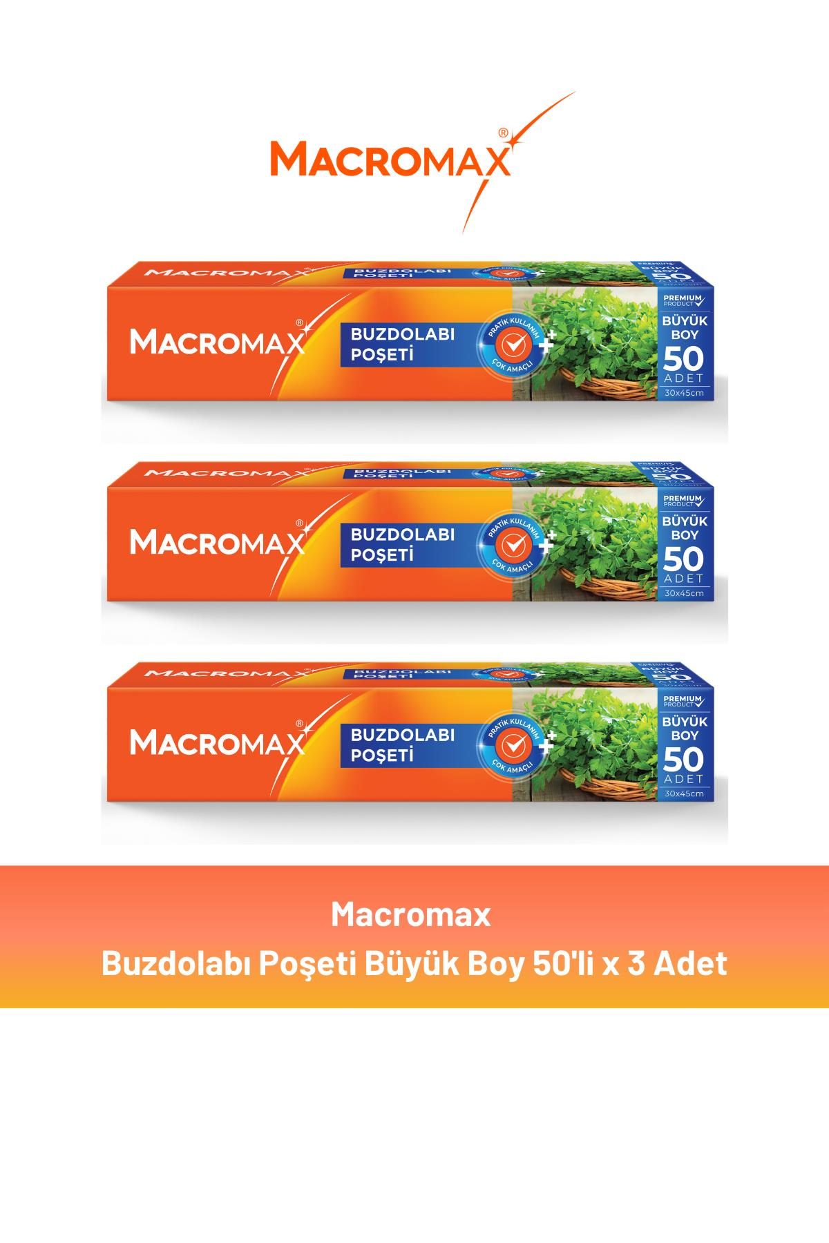 Macromax Buzdolabı Poşeti Büyük Boy 50'li x 3 Adet