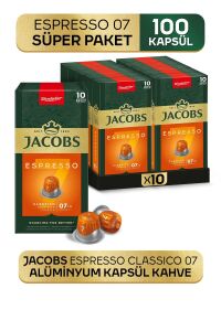 Jacobs Espresso 7 Classico Kapsül Kahve 10 x 10 Paket (100 Adet) Nespresso Uyumlu