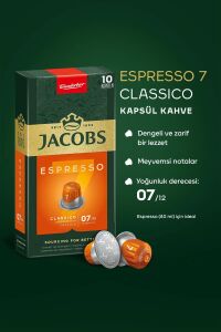 Jacobs Espresso 7 Classico Kapsül Kahve 10 x 10 Paket (100 Adet) Nespresso Uyumlu