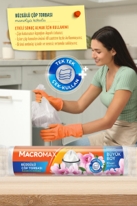 Macromax Büzgülü Manolya Çöp Torbası Büyük Boy 10'lu