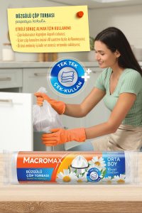 Macromax Büzgülü Papatya Çöp Torbası Orta Boy 10'lu
