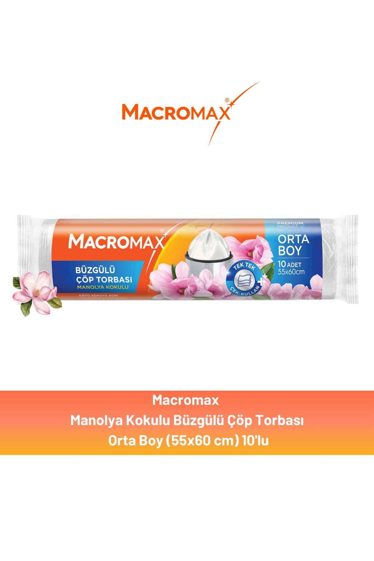 Macromax Büzgülü Manolya Çöp Torbası Orta Boy 10'lu