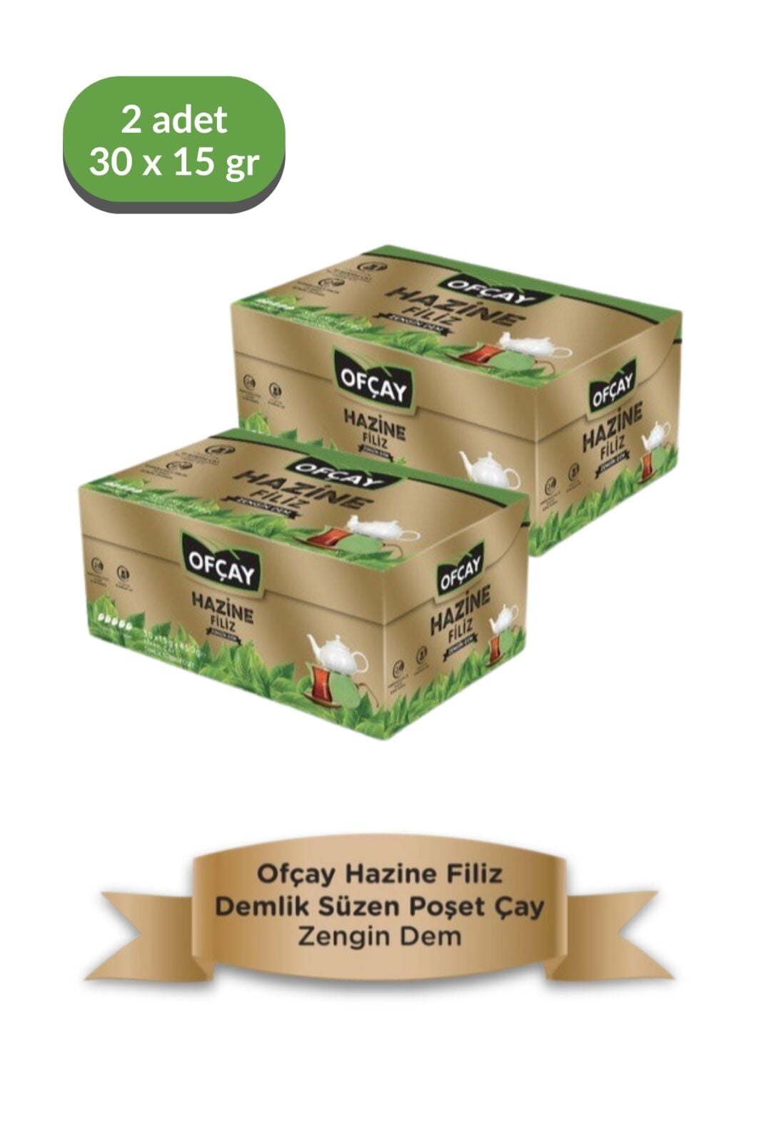 Ofçay Hazine Zengindem Demlik Poşet Çay 30 x 15 gr x 2 PAKET