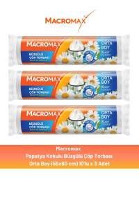 Macromax Büzgülü Papatya Çöp Torbası Orta Boy 10'lu x 3 Adet