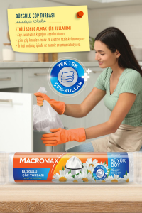 Macromax Büzgülü Papatya Çöp Torbası Büyük Boy 10'lu