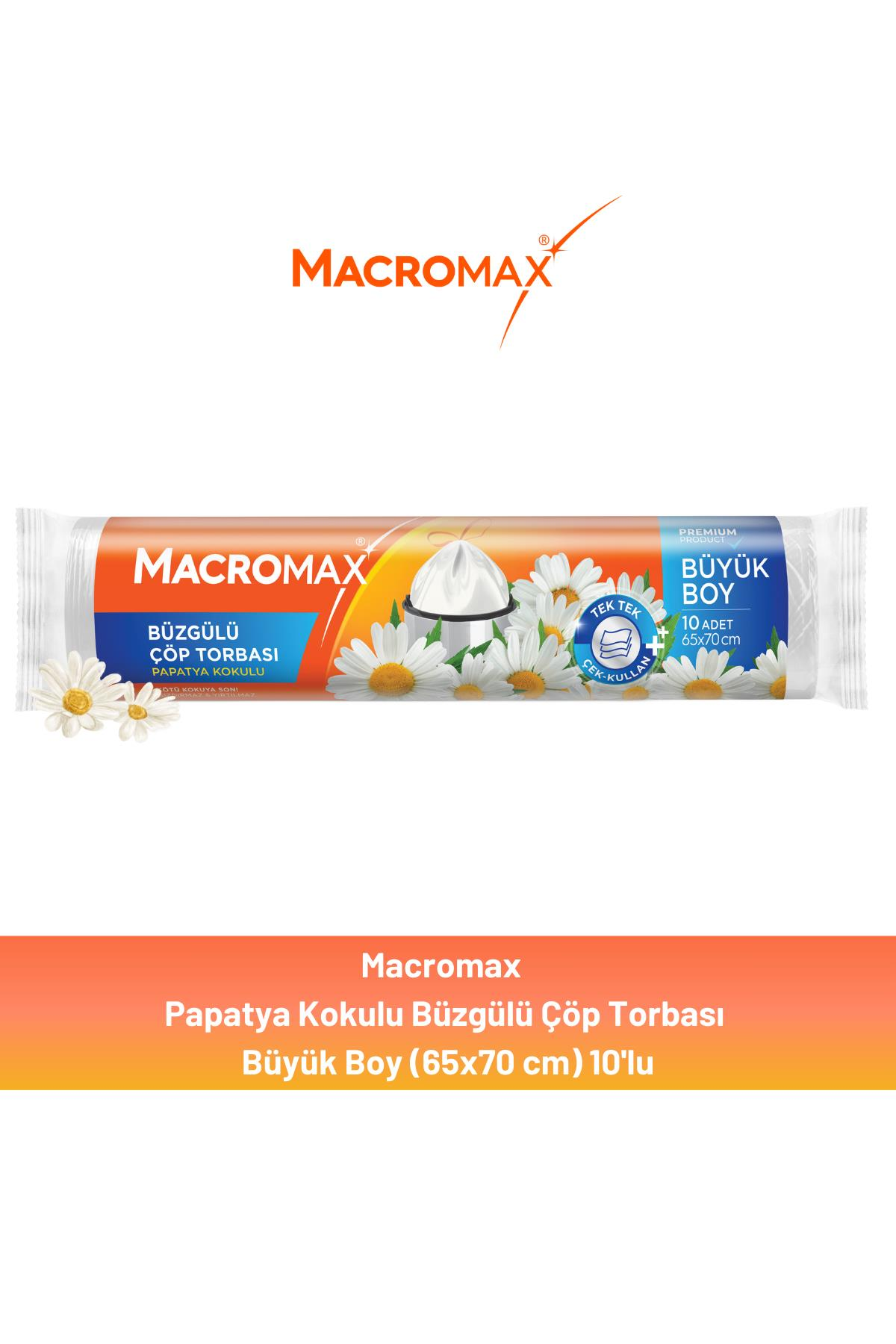 Macromax Büzgülü Papatya Çöp Torbası Büyük Boy 10'lu