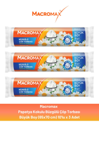 Macromax Büzgülü Papatya Çöp Torbası Büyük Boy 10'lu x 3 Adet
