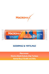 Macromax Ekstra Güçlü Çöp Torbası Battal Boy 10'lu