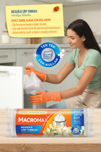 Macromax Büzgülü Vanilya Çöp Torbası Orta Boy 30'lu