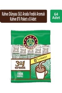 Kahve Dünyası 3ü1 Fındık Aromalı Kahve 8 x 18 gr x 8 Adet