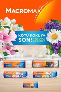 Macromax Büzgülü Vanilya Çöp Torbası Büyük Boy 20'li x 3 Adet