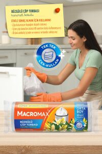 Macromax Büzgülü Hanımeli Çöp Torbası Orta Boy 30'lu x 3 Adet