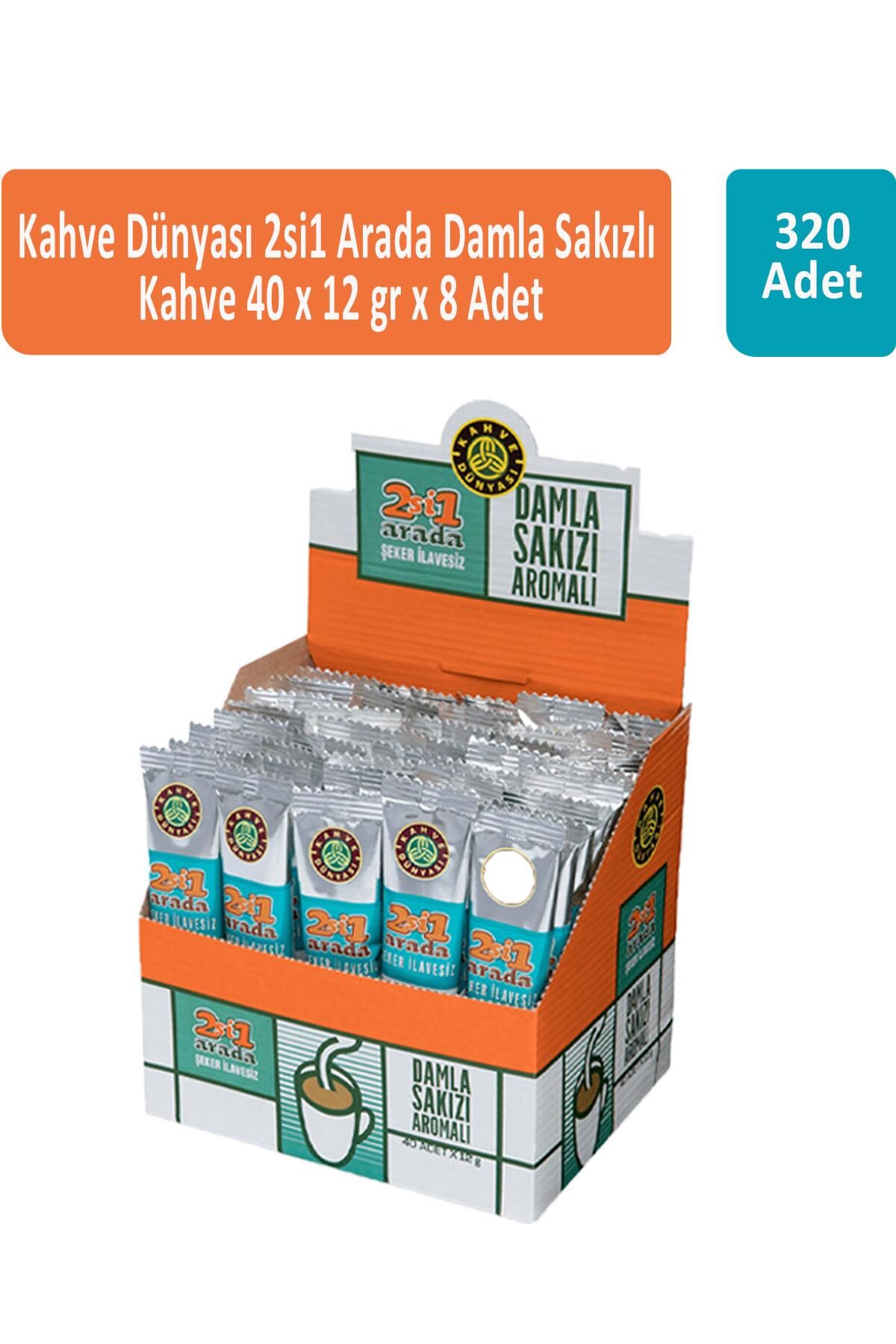 Kahve Dünyası 2si1 Arada Damla Sakızlı 40 x 12 gr x 8 Adet