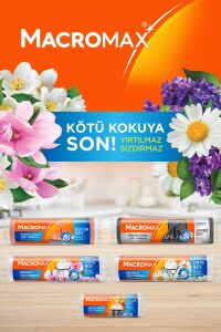 Macromax Büzgülü Hanımeli Çöp Torbası Büyük Boy 20'li x 3 Adet