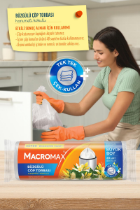 Macromax Büzgülü Hanımeli Çöp Torbası Büyük Boy 20'li x 3 Adet
