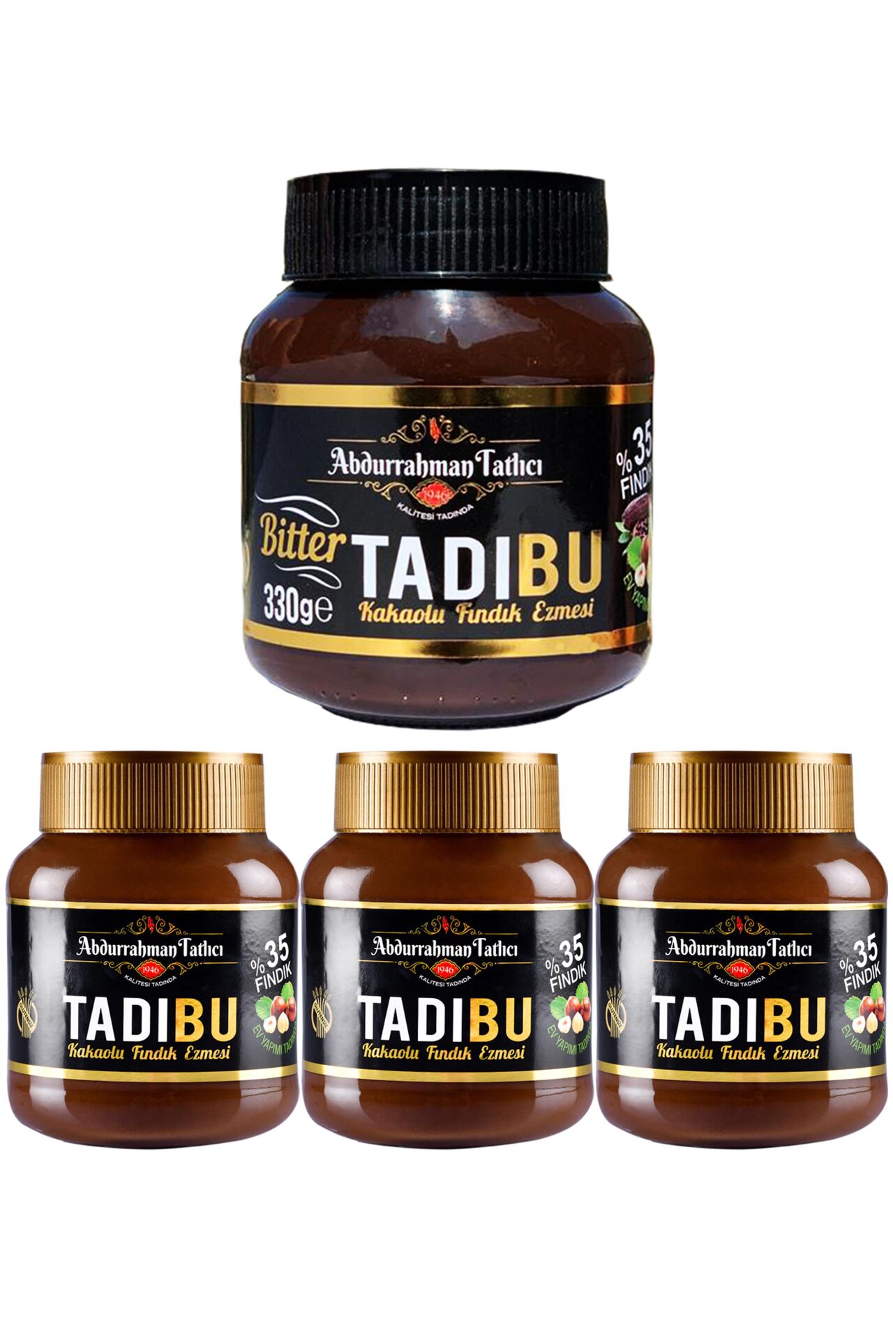 Tadıbu BİTTER Kakaolu Fındık Ezmesi 330 GR + Tadıbu Kakaolu Fındık Ezmesi 330 GR X 3 Adet