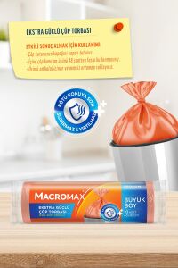 Macromax Ekstra Güçlü Çöp Torbası Büyük Boy 10'lu x 3 Adet