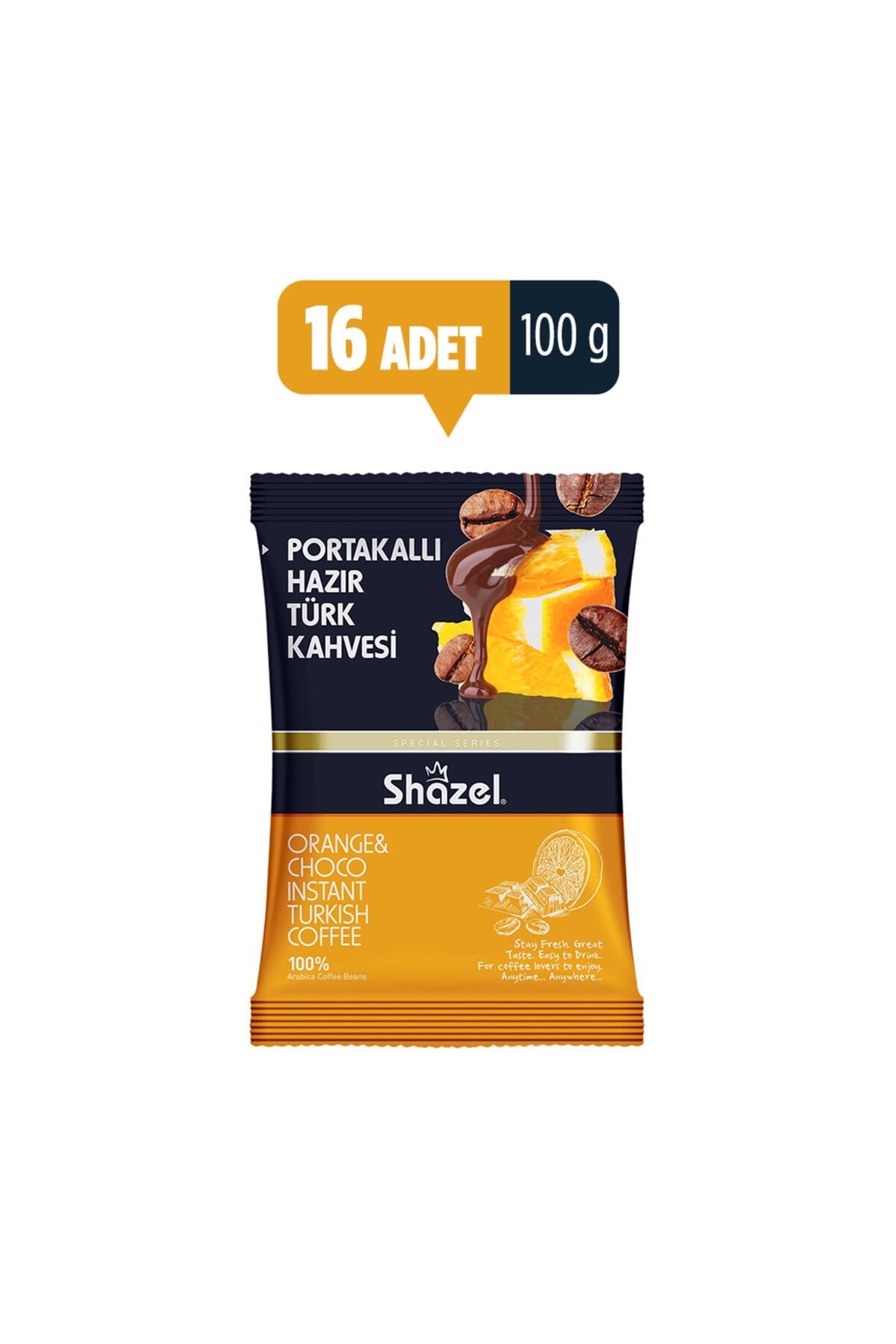 Portakallı Hazır Türk Kahvesi 100gr (100g X 16 Adet)