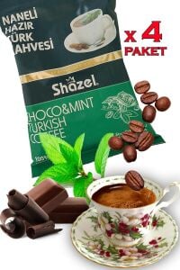 Shazel Naneli Hazır Türk Kahvesi 100 gr x 4 Adet
