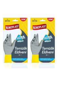 Yeni Ekstra Güçlü L Büyük Temizlik Eldiveni Pamuklu Terletmez Astar 2 Adet