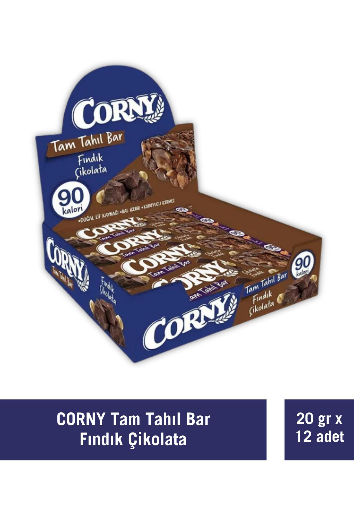 Corny Tam Tahıllı Bar Çikolata Fındıklı 20 gr x 12 Adet