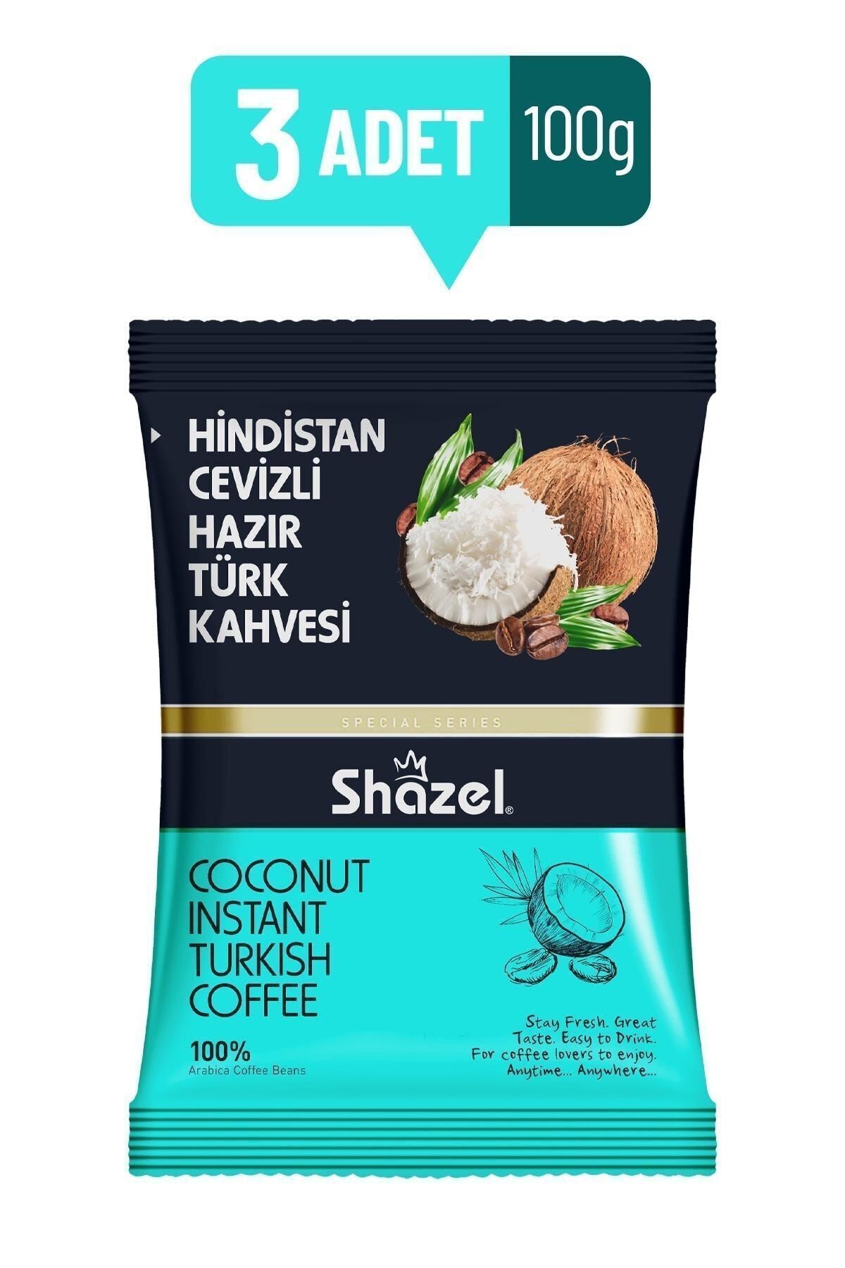 Shazel Hindistan Cevizli Hazır Türk Kahvesi 100 gr x 3 Adet