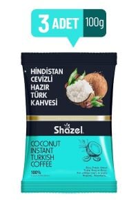 Shazel Hindistan Cevizli Hazır Türk Kahvesi 100 gr x 3 Adet