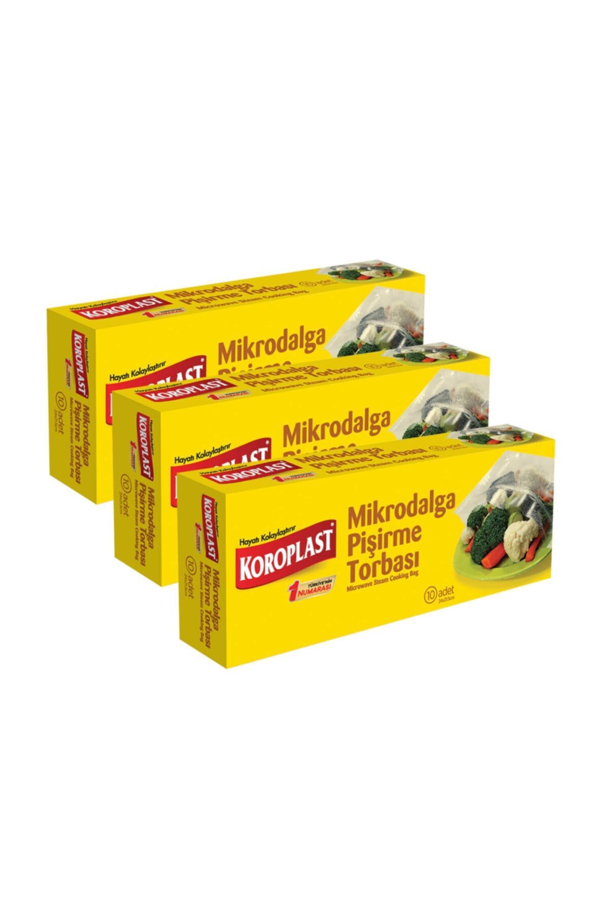 Mikrodalga Pişirme Torbası 24x21,5 Cm 10 Adet - 3'lü