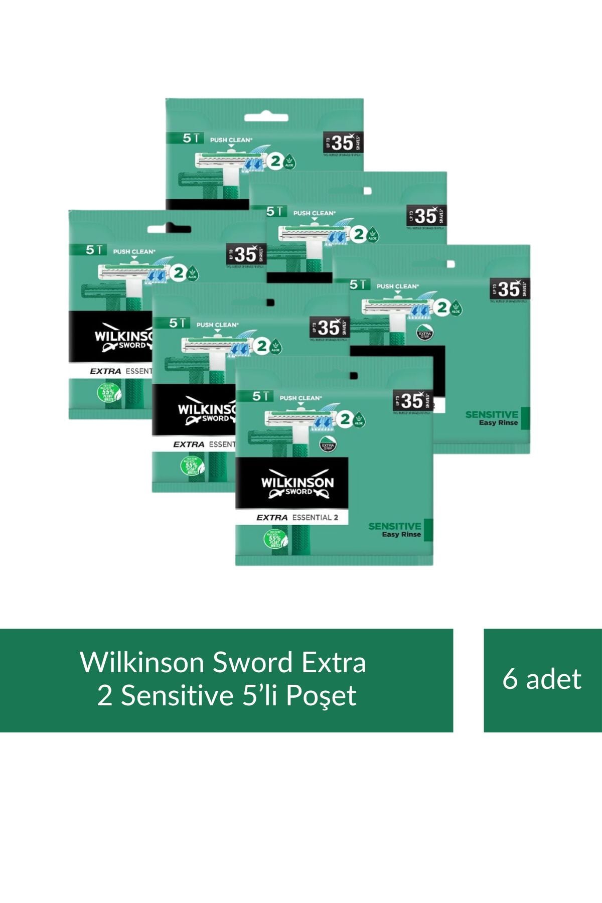 Wilkinson Extra Essential 2 Bıçaklı Erkek Kullan At Tıraş Bıçağı 5 Adet x 6 Paket