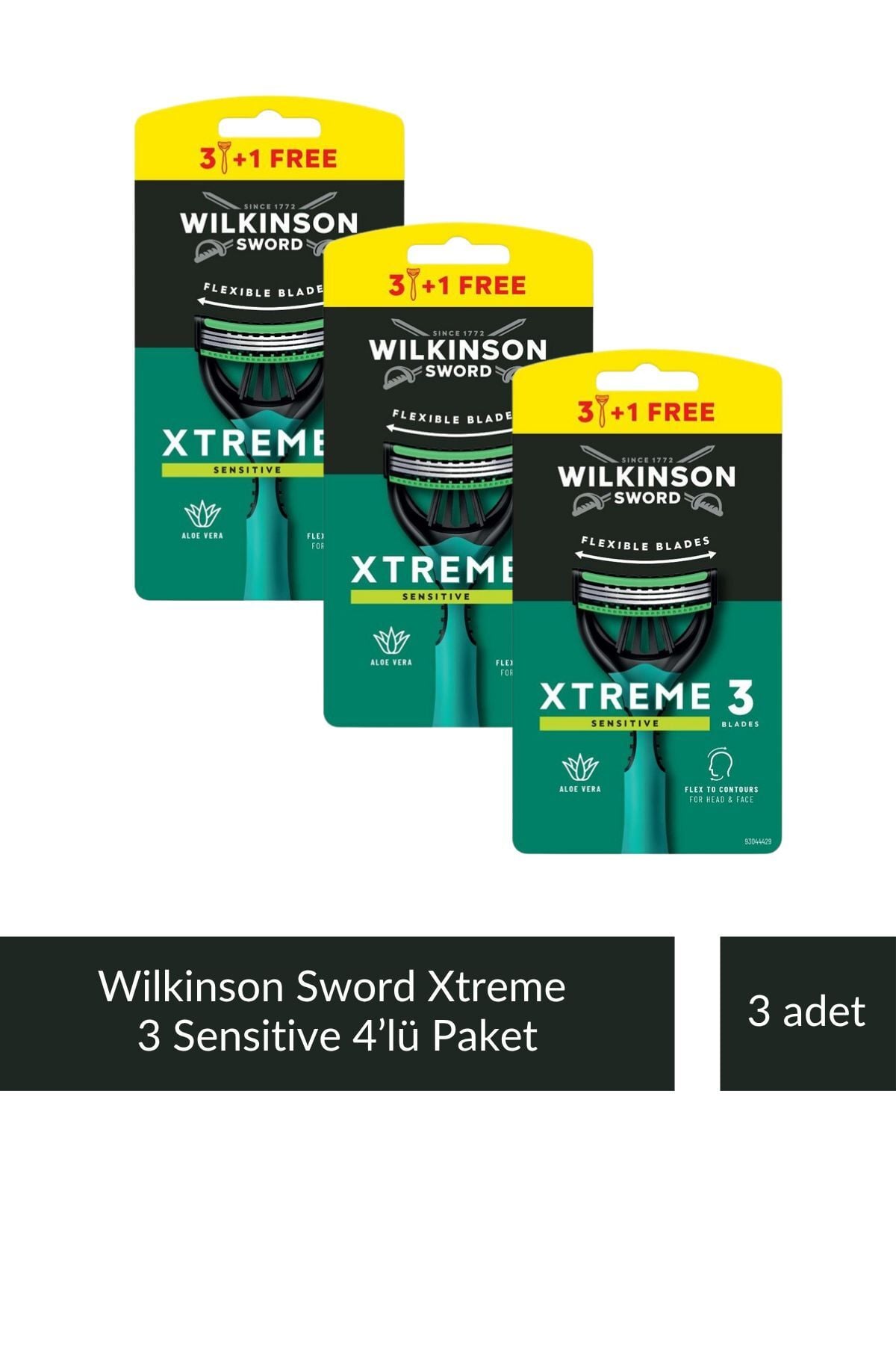 Wilkinson Xtreme3 3 1 Sensitive Esnek Bıçaklı Erkek Kullan At Tıraş Bıçağı x 3 Adet