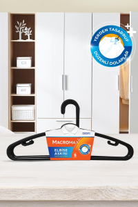 Macromax Siyah Elbise Askısı 6'lı