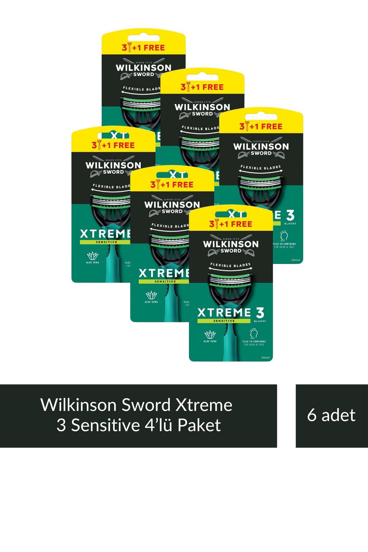 Wilkinson Xtreme3 3 1 Sensitive Esnek Bıçaklı Erkek Kullan At Tıraş Bıçağı x 6 Adet