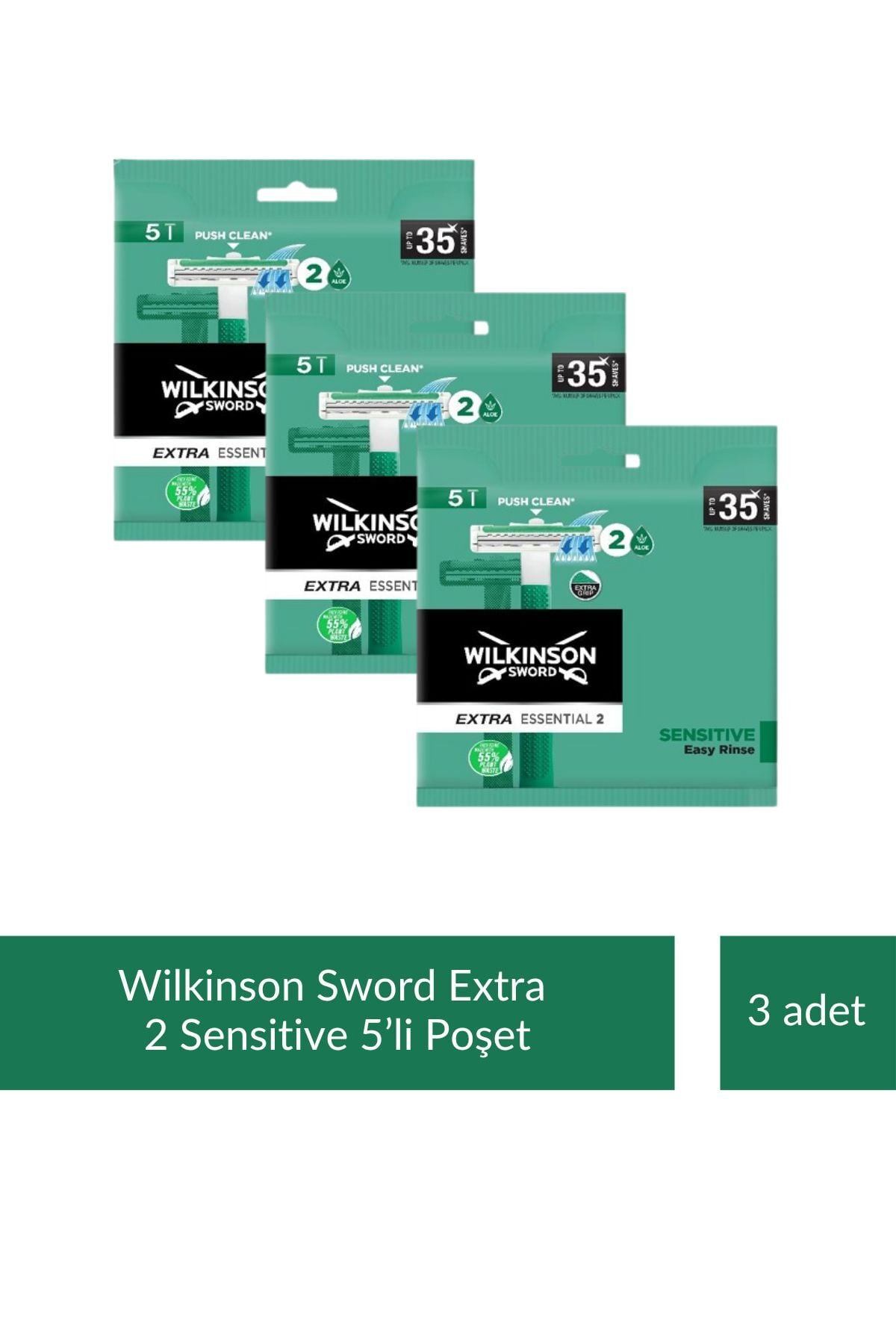 Wilkinson Extra Essential 2 Bıçaklı Erkek Kullan At Tıraş Bıçağı 5 Adet x 3 Paket