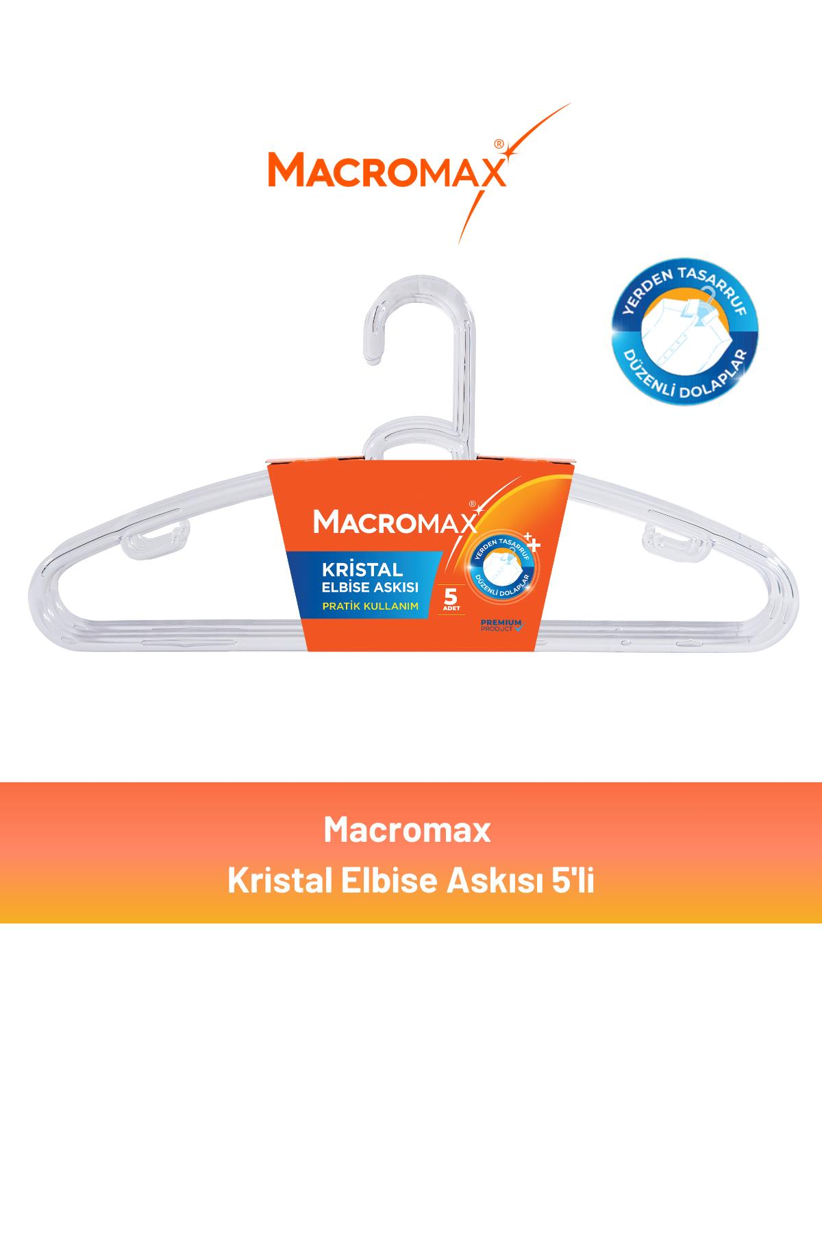 Macromax Kristal Elbise Askısı 5'li