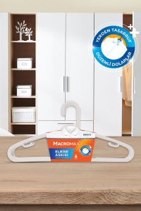 Macromax Beyaz Elbise Askısı 6'lı