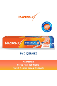 Macromax Streç Film 100 Metre Pratik Kesme Bıçağı Hediyeli