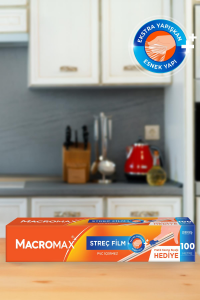 Macromax Streç Film 100 Metre Pratik Kesme Bıçağı Hediyeli