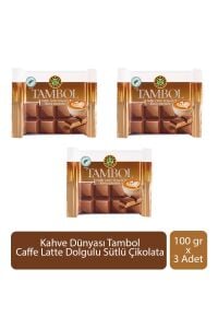 Kahve Dünyası Tambol Caffe Latte Dolgulu Sütlü Çikolata 100 gr x 3 Adet
